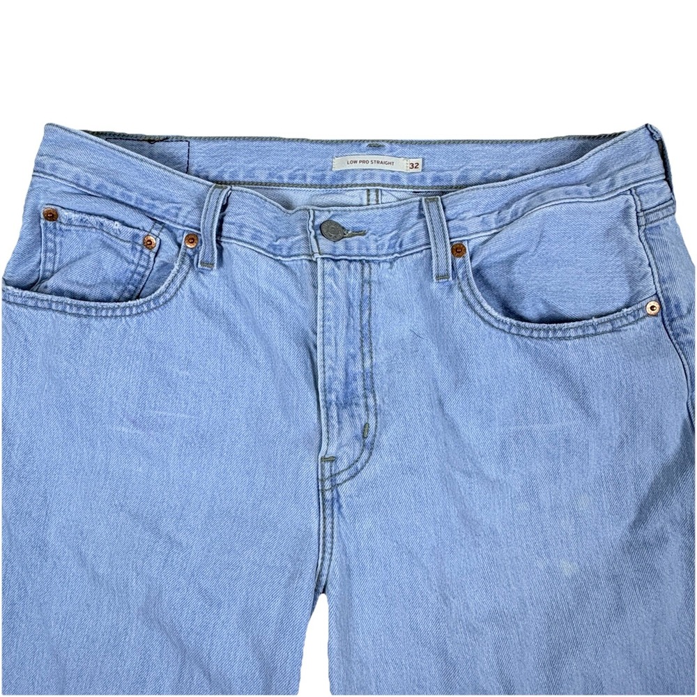 Levis Womens Jeans Low Pro Straight Distressed High Rise Y2K Light Wash Size 32 - Picture 4 of 16
